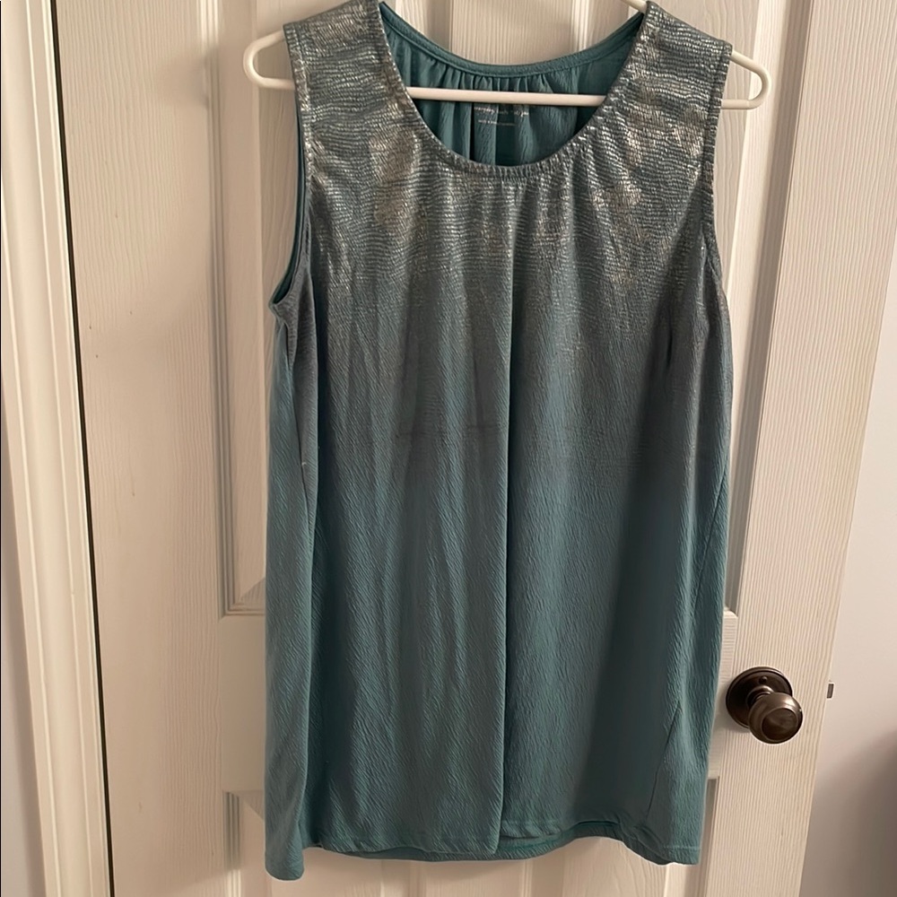 Metallic Teal Tank Top